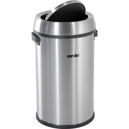 Lixeira Redonda 65 Litros Inox Tampa Basculante Vonder - 2