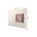 Ver imagem 2 de Guarda Roupas 2 Portas de Correr e 4 Gavetas c/ 1 Espelho Blumenau Cinamomo/Off White - Panan