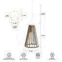 Ver mais imagens de Luminaria Pendente Tripla Koni E27 Madeira Mdf Cr Desmontada:branco