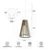 Luminaria Pendente Tripla Koni E27 Madeira Mdf Cr Desmontada:branco - 8
