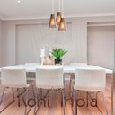 Ver imagem 3 de Luminaria Pendente Tripla Koni E27 Madeira Mdf Cr Desmontada:branco