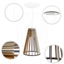 Ver imagem 6 de Luminaria Pendente Tripla Koni E27 Madeira Mdf Cr Desmontada:branco