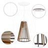 Luminaria Pendente Tripla Koni E27 Madeira Mdf Cr Desmontada:branco - 6