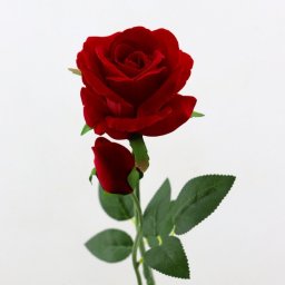 Haste Decorativa Rosa Artificial com Botão - 62cm de Elegância Realista - 5