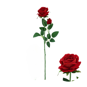 Haste Decorativa Rosa Artificial com Botão - 62cm de Elegância Realista