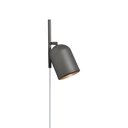 Ver imagem 1 de Luminária Arandela com Tomada Anny 1 Lamp E27 Grafite/gold - 3106/ar Grf/gld
