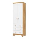 Ver imagem 2 de Guarda-Roupa Bebê 2 Portas e 3 Gavetas 100% MDF Mimo Espresso Móveis Branco Brilho/Amêndoa