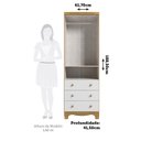 Ver imagem 3 de Guarda-Roupa Bebê 2 Portas e 3 Gavetas 100% MDF Mimo Espresso Móveis Branco Brilho/Amêndoa