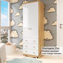 Ver imagem 6 de Guarda-roupa Infantil 2 Portas 3 Gavetas 100% Mdf Smim New