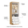 Guarda-roupa Infantil 2 Portas 3 Gavetas 100% Mdf Smim New - 4