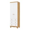 Ver imagem 2 de Guarda-Roupa Infantil 2 Portas e 3 Gavetas 100% MDF Mimo Espresso Móveis Branco Brilho/Amêndoa