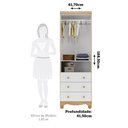 Ver imagem 3 de Guarda-Roupa Infantil 2 Portas e 3 Gavetas 100% MDF Mimo Espresso Móveis Branco Brilho/Amêndoa