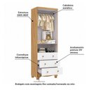 Ver imagem 4 de Guarda-Roupa Bebê 2 Portas e 3 Gavetas 100% MDF Mimo Espresso Móveis Branco Brilho/Amêndoa