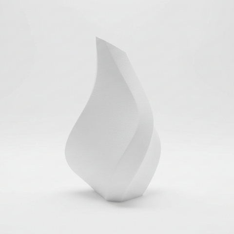 Vaso Wela Decorativo Branco 26cm Espiral Orgânico para Sala, Quarto e Escritório – Vaso Moderno
