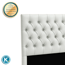 Ver imagem 3 de Cabeceira Estofada Queen Luna Nature Material Sintético Branco 158x136