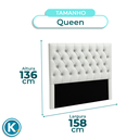 Ver imagem 4 de Cabeceira Estofada Queen Luna Nature Material Sintético Branco 158x136