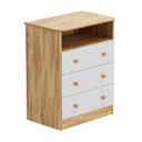 Ver imagem 2 de Cômoda Infantil 3 Gavetas 100% MDF Smim New Branco/Brilho/Amêndoa