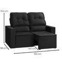 Ver imagem 4 de Sofá 2 Lugares Retrátil e Reclinável Chicago 1,50m C/molas - Veludo