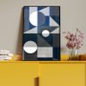 Quadro Decorativo Tela Canvas Abstrato Geometric Ter com Moldura e Vidro Preto - 150x80 Cm - 4