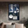 Quadro Decorativo Tela Canvas Abstrato Geometric Ter com Moldura e Vidro Preto - 150x80 Cm - 1