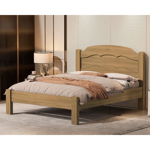 Cama Casal Lais 100% MDF para Colchão 188x138 cm - Sofisticada - Basoto:Amendoa