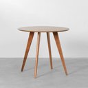 Ver imagem 2 de Conjunto Mesa de Jantar Square Redonda Bétula - 88cm + 2 Cadeiras Nord Encosto Madeira Assento PU -