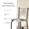 Conjunto Sala de Jantar Mesa Retangular 100x60cm Tampo Granito Topázio 4 Banquetas Maragogi Yescasa - 10