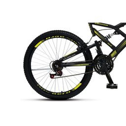 Bicicleta Gps 148 Dupla Suspensão e Freios V-brake, Aro 26 Aero, 36 Raias, 21 Marchas Colli Preto/am - 3
