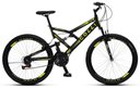 Ver imagem 1 de Bicicleta Gps 148 Dupla Suspensão e Freios V-brake, Aro 26 Aero, 36 Raias, 21 Marchas Colli Preto/am