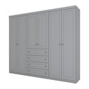 Ver imagem 1 de Guarda Roupa Casal 6 Portas 4 Gavetas Americano Cinza