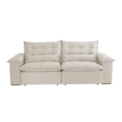 Sofa Retratil e Reclinavel Alice 230cm Braço 25 Cm em Linho Meu Sofá Online