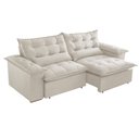 Ver imagem 2 de Sofa Retratil e Reclinavel Alice 230cm Braço 25 Cm em Linho Meu Sofá Online
