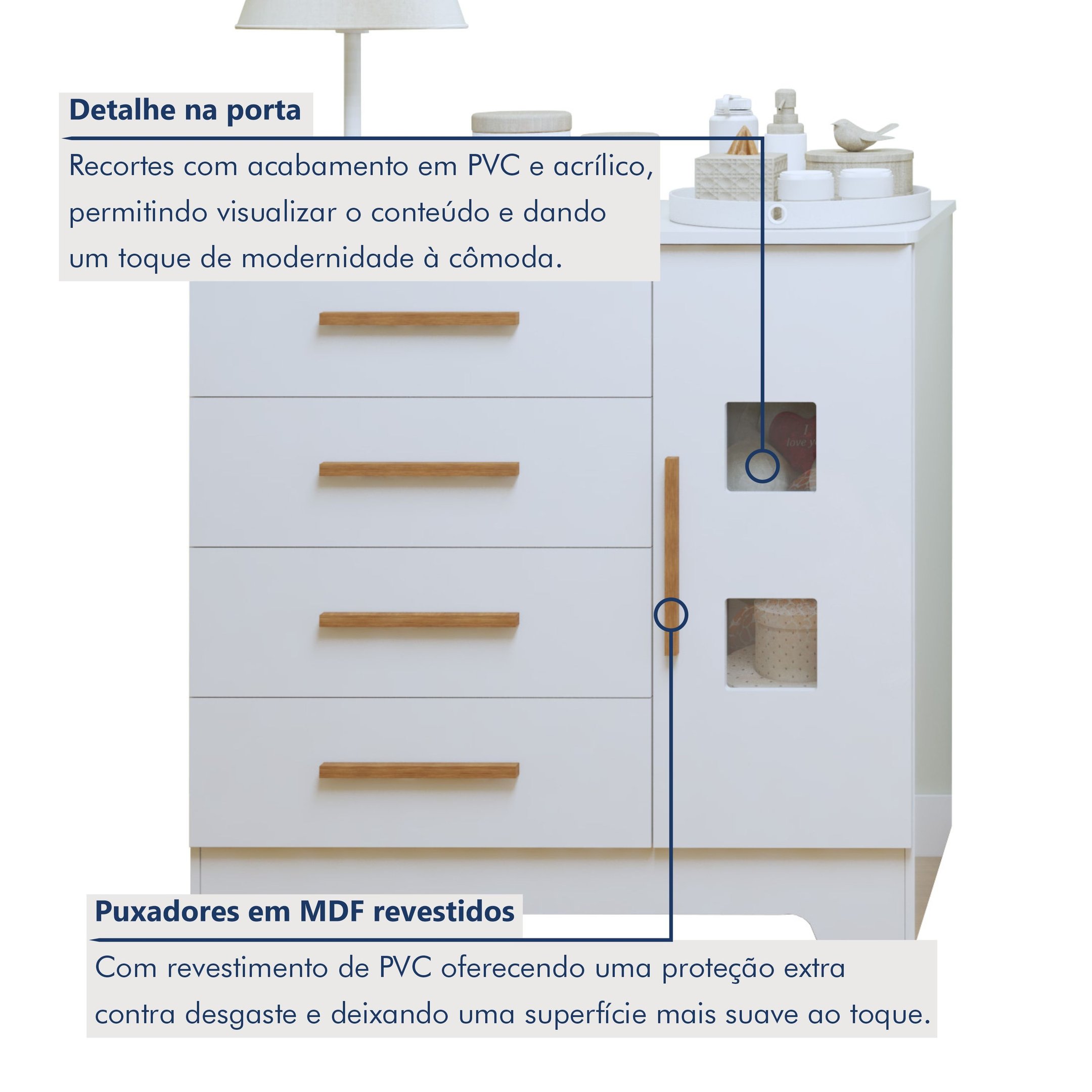 Quarto de Bebê Completo Gêmeos com Guarda-roupa, 2 Berços e Cômoda Gael - 14