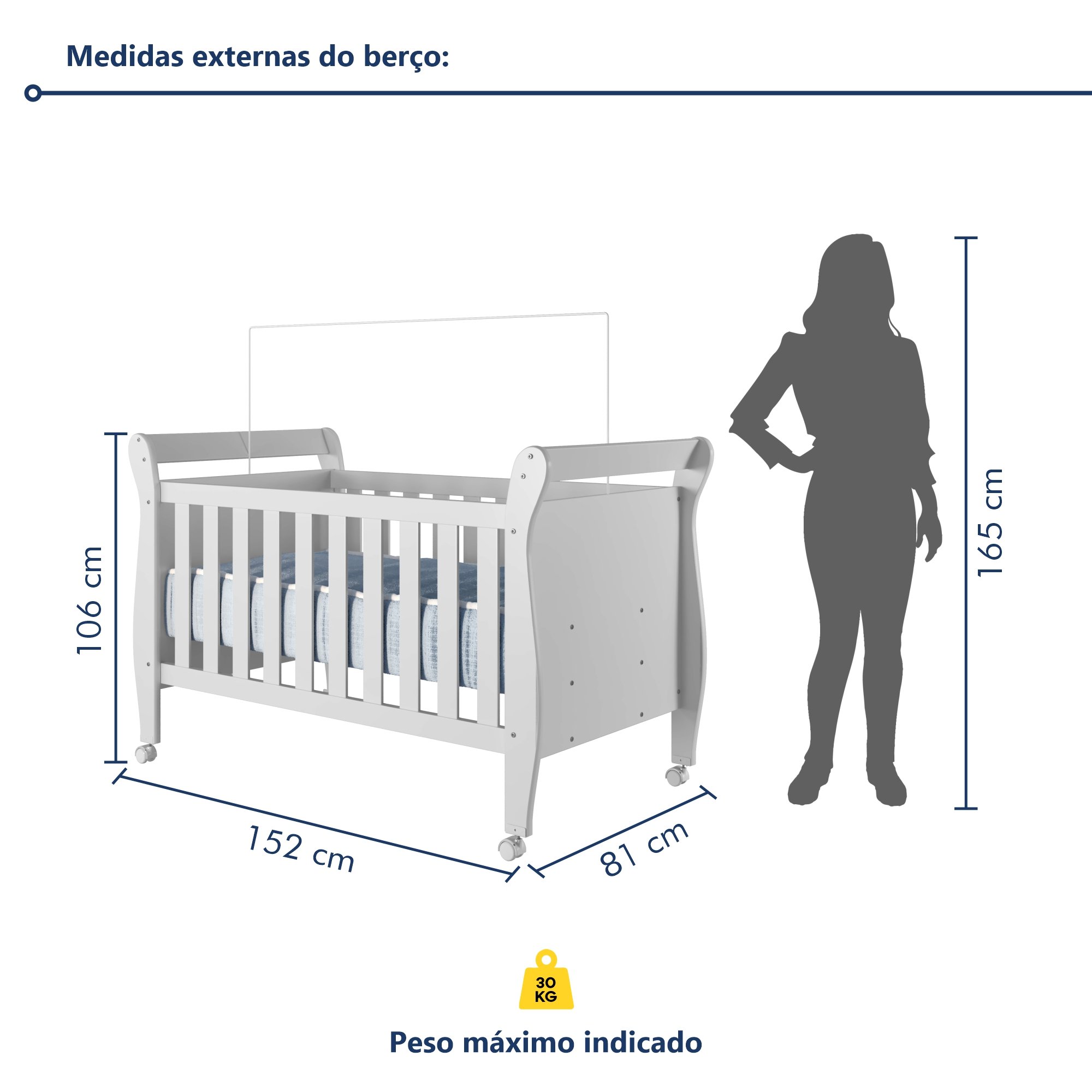 Quarto de Bebê Completo Gêmeos com Guarda-roupa, 2 Berços e Cômoda Gael - 17