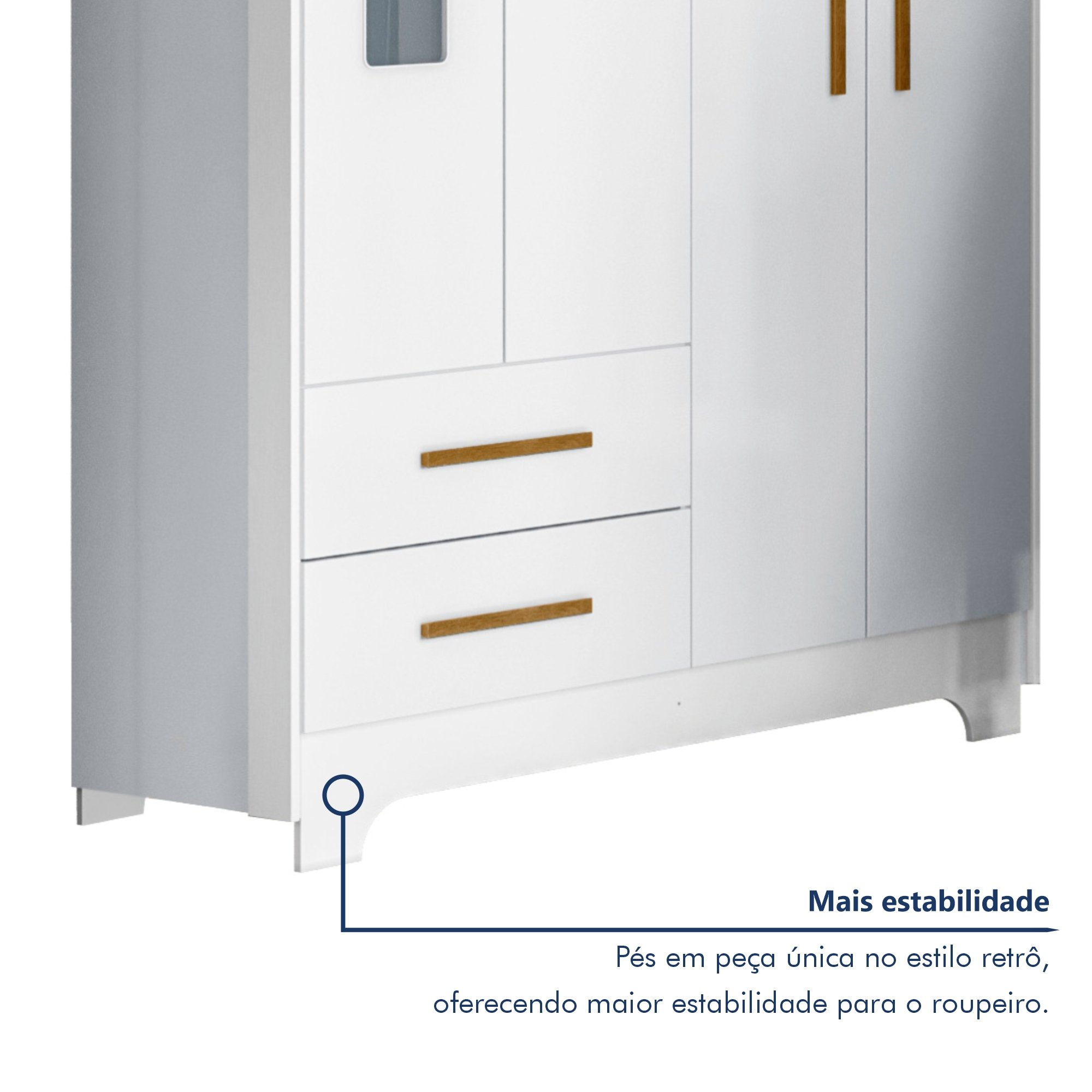 Quarto de Bebê Completo Gêmeos com Guarda-roupa, 2 Berços e Cômoda Gael - 4