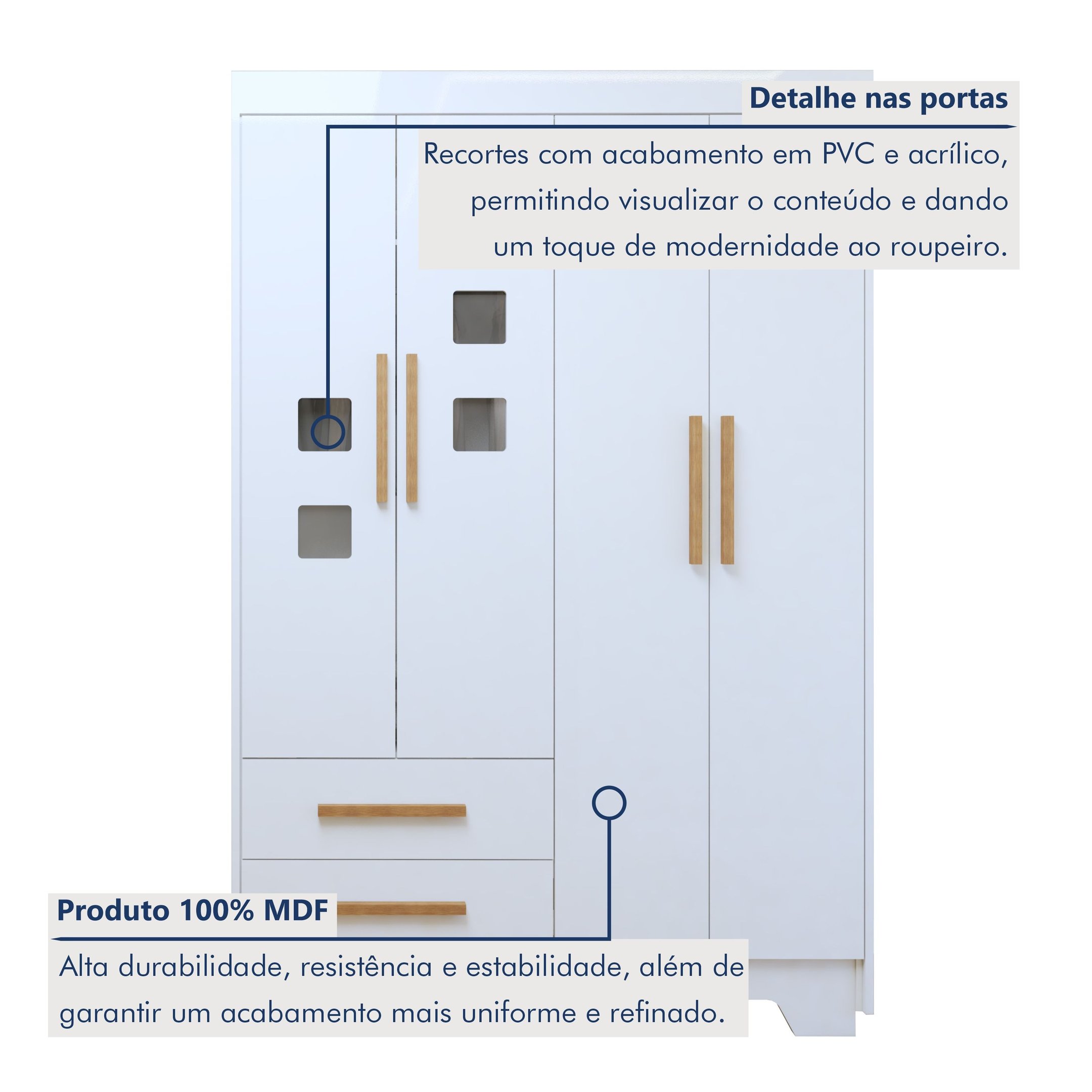 Quarto de Bebê Completo Gêmeos com Guarda-roupa, 2 Berços e Cômoda Gael - 5