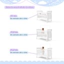 Ver imagem 5 de Quarto de Bebê Completo Gêmeos com Guarda-Roupa, 2 Berços e Cômoda Gael Branco
