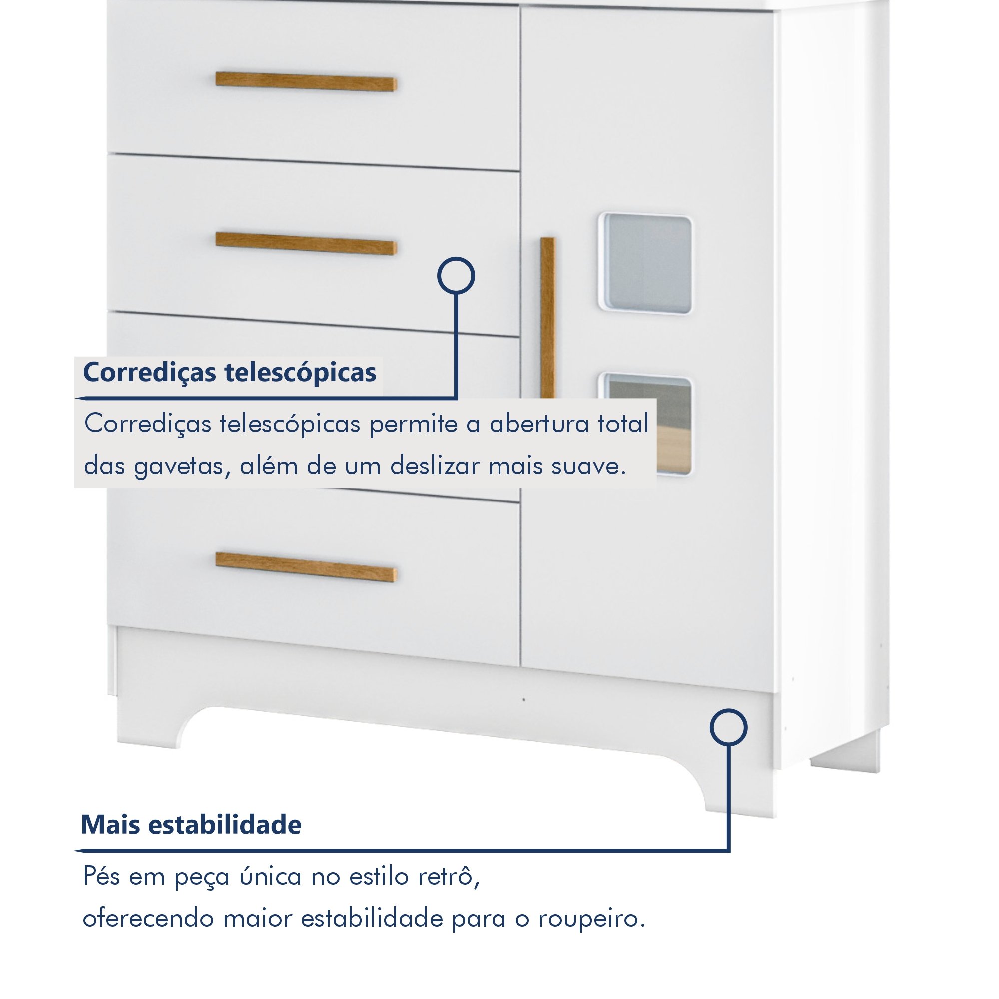 Quarto de Bebê Completo Gêmeos com Guarda-roupa, 2 Berços e Cômoda Gael - 13