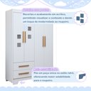 Ver imagem 7 de Quarto de Bebê Completo Gêmeos com Guarda-Roupa, 2 Berços e Cômoda Gael Branco