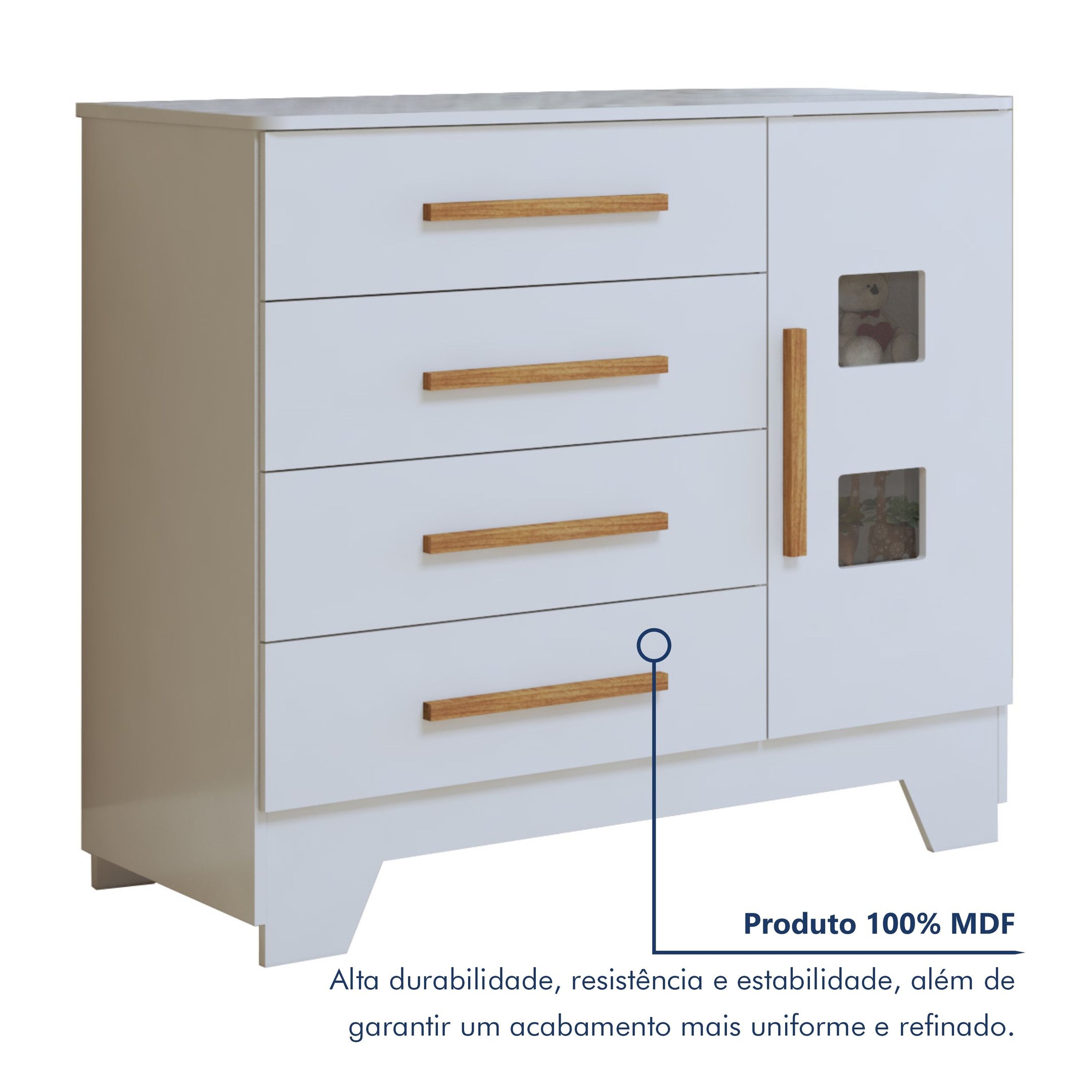 Quarto de Bebê Completo Gêmeos com Guarda-roupa, 2 Berços e Cômoda Gael - 16