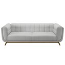 Ver imagem 3 de Sofá 03 Lugares para Sala de Estar Pés em Madeira 240cm Florian M03 Linho Cinza - Lyam Decor