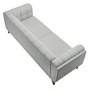 Ver imagem 6 de Sofá 03 Lugares para Sala de Estar Pés em Madeira 240cm Florian M03 Linho Cinza - Lyam Decor
