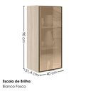 Ver imagem 3 de Armario Aereo 1 Porta Vidro MDF 40x90 cm Kali 1197761 Bianco Toq Nicioli
