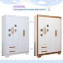 Ver mais imagens de Quarto de Bebê Completo Gêmeos com Guarda-Roupa, 2 Berços e Cômoda Gael