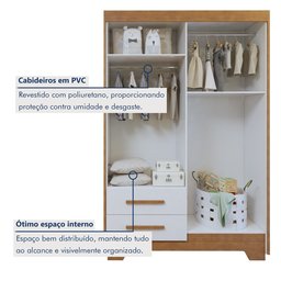 Quarto de Bebê Completo Gêmeos com Guarda-roupa, 2 Berços e Cômoda Gael - 8