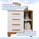 Ver imagem 7 de Quarto de Bebê Completo Gêmeos com Guarda-Roupa, 2 Berços e Cômoda Gael Branco/Amadeirado