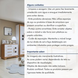 Quarto de Bebê Completo Gêmeos com Guarda-roupa, 2 Berços e Cômoda Gael - 19