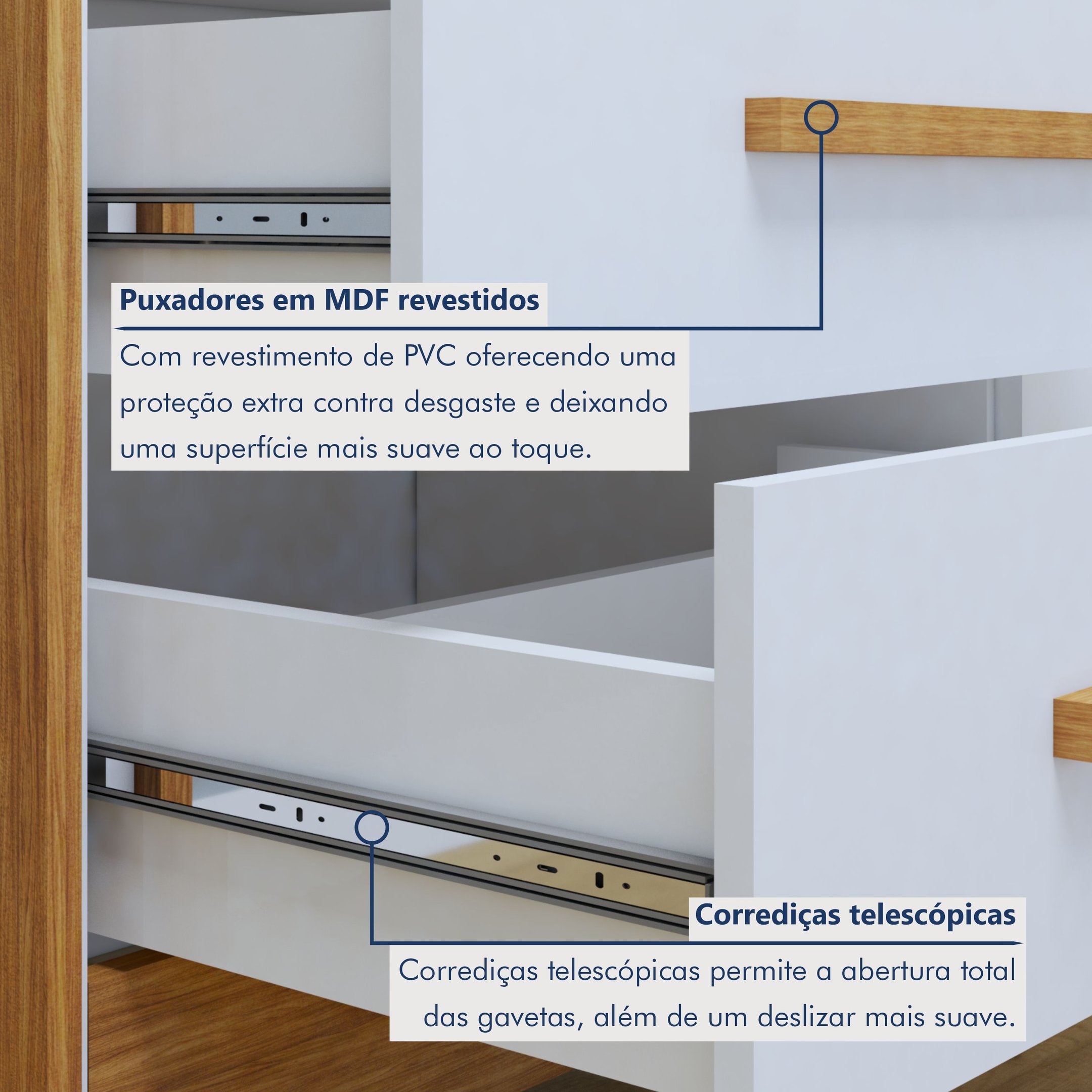Quarto de Bebê Completo Gêmeos com Guarda-roupa, 2 Berços e Cômoda Gael - 5