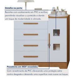 Quarto de Bebê Completo Gêmeos com Guarda-roupa, 2 Berços e Cômoda Gael - 14