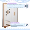 Ver imagem 5 de Quarto de Bebê Completo Gêmeos com Guarda-Roupa, 2 Berços e Cômoda Gael Branco/Amadeirado